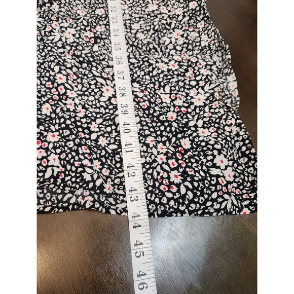 Time‎ and Tru Floral Midi Dress Pockets Long Sleeve Button Front Casual Black S - Picture 7 of 7